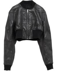 Rick Owens - Hollywood Girdered Cropped Bomber Jacket - Lyst