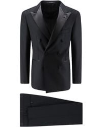 Tagliatore - Double-Breasted Wool Tuxedo Blazer - Lyst