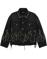 Amiri - Studded Flames Trucker Jacket - Lyst
