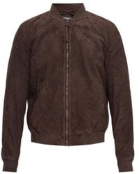 AllSaints - Morten Zipped Leather Jacket - Lyst