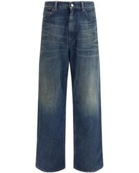MM6 by Maison Margiela - Logo Patch Wide-Leg Jeans - Lyst