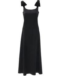 Chloé - Chloé Velvet Bow Detailed Midi Dress - Lyst