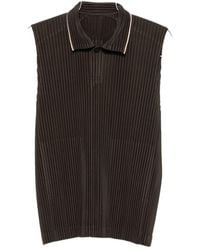 Homme Plissé Issey Miyake - Homme Plissé Issey Miyake Pleated Sleeveless Shirt - Lyst