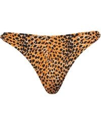 Ganni - Leopard Print Bikini Bottoms - Lyst