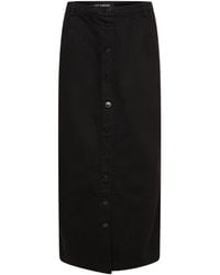 Raf Simons - Logo Patch Buttoned-Up Denim Midi Skirt - Lyst