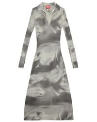 DIESEL - M-Bridge Ribbed-Knit Flared Midi Dress - Lyst