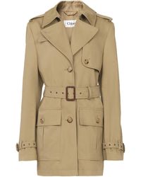 Chloé - Chloé Belted Short Trench Coat - Lyst