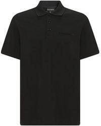 Emporio Armani - Logo-Print Cotton Polo Shirt - Lyst