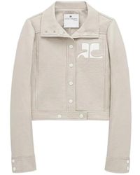 Courreges - Courrèges Vinyl Straight Hem Cropped Jacket - Lyst