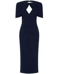 Rebecca Vallance - Petal-Sleeve Draped Midi Dress - Lyst