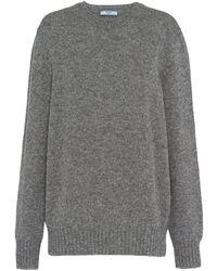 Prada - Long-Sleeved Crewneck Knitted Jumper - Lyst