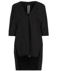 Rick Owens - Twill V-Neck Short-Sleeved Top - Lyst