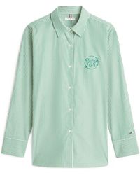 Tommy Hilfiger - Striped-Print Logo-Embroidered Shirt - Lyst