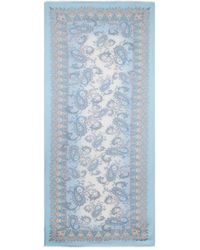 Etro - Linen-Blend Scarf With Floral Paisley Motif - Lyst