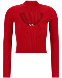 DIESEL - Oval-D Plaque Cut-Out Knitted Jumper - Lyst