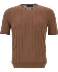 Gran Sasso - Maxi Ribbed Short-Sleeve Knitted Sweater - Lyst