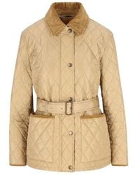 Burberry - Quilted Belted Waist Jacket - Lyst