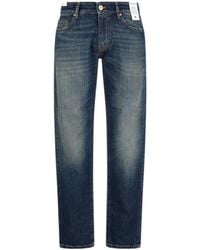 Pt Pantaloni - Pt Torino Logo-Patch Washed Slim-Cut Jeans - Lyst