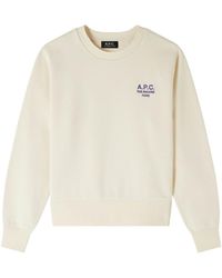 A.P.C. - Rue Madame Logo Embroidered Crewneck Sweatshirt - Lyst