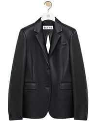 Loewe - Single-Breasted Leather Jacket - Lyst