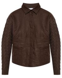 Max Mara - Linen Cardigan With A Cable Knit And Ribs - Lyst