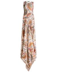 Etro - Floral Paisley Printed Fringed Knitted Long Dress - Lyst