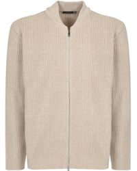 Zanone - Ribbed Zip Knit Cardigan - Lyst