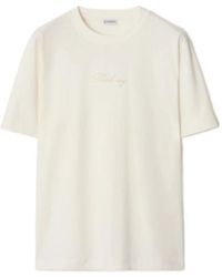 Burberry - Round Neck T-Shirt - Lyst