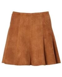 Stouls - Mila Pleated Suede Miniskirt - Lyst