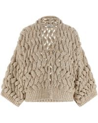 Brunello Cucinelli - 'Dazzling Cable' Cardigan - Lyst