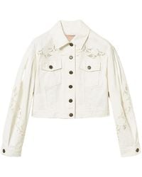Twinset - Lace-Detail Denim Jacket - Lyst
