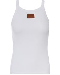 Fendi - Ribbed Cotton Top - Lyst