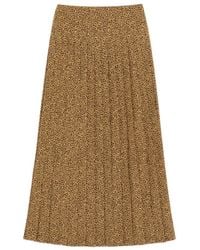 Valentino - Crepe De Chine Skirt With Fauve Eclat Micromacula Print - Lyst