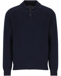 Tagliatore - Long-Sleeved Buttoned Polo Shirt - Lyst