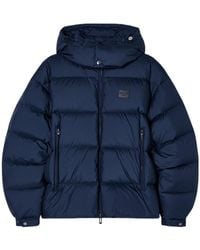 Emporio Armani - Water-Repellent, Quilted Ripstop Nylon Hooded Down Jacket - Lyst