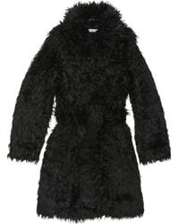 Acne Studios - Faux Fur Belted Coat - Lyst