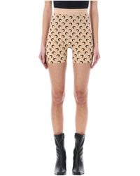 Marine Serre - Logo-Printed Stretched Mini Shorts - Lyst