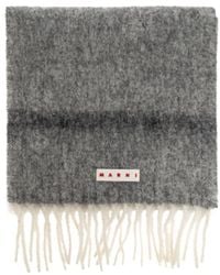 Marni - Logo Patch Fringed Scarf - Lyst
