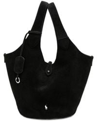 Ralph Lauren - Logo-Embroidered Suede Tote Bag - Lyst