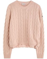 Moncler - Logo Cable-Knit Wool-Blend Jumper - Lyst
