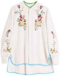 Valentino - Floral Embroidered Button Detailed Shirt - Lyst
