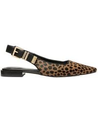 MICHAEL Michael Kors - Darrington Leopard Printed Slingback Flat Shoes - Lyst