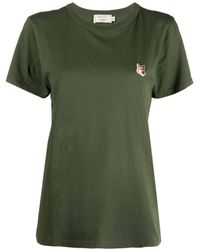 Maison Kitsuné - Logo-Patch Cotton T-Shirt - Lyst