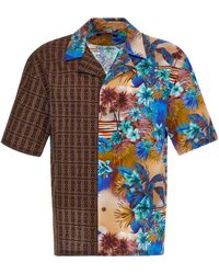 Roberto Cavalli - Monogram-Print Panelled Shirt - Lyst