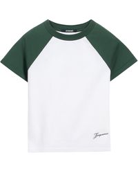 Jacquemus - Cropped T-Shirt With Contrasting Raglan Sleeves - Lyst