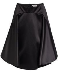 JW Anderson - Asymmetric-Hem Cotton And Silk-Blend Mini Skirt - Lyst