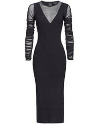Pinko - Panelled Ribbed-Knit Midi Dress - Lyst