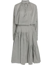 Dries Van Noten - Denvo Striped Cotton-Blend Poplin Midi Dress - Lyst