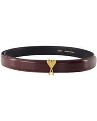 Ami Paris - Ami De Coeur Logo Plaque Buckle Belt - Lyst