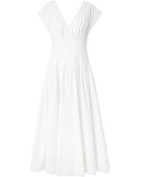 Jonathan Simkhai - Nina V-Neck Pleated Midi Dress - Lyst